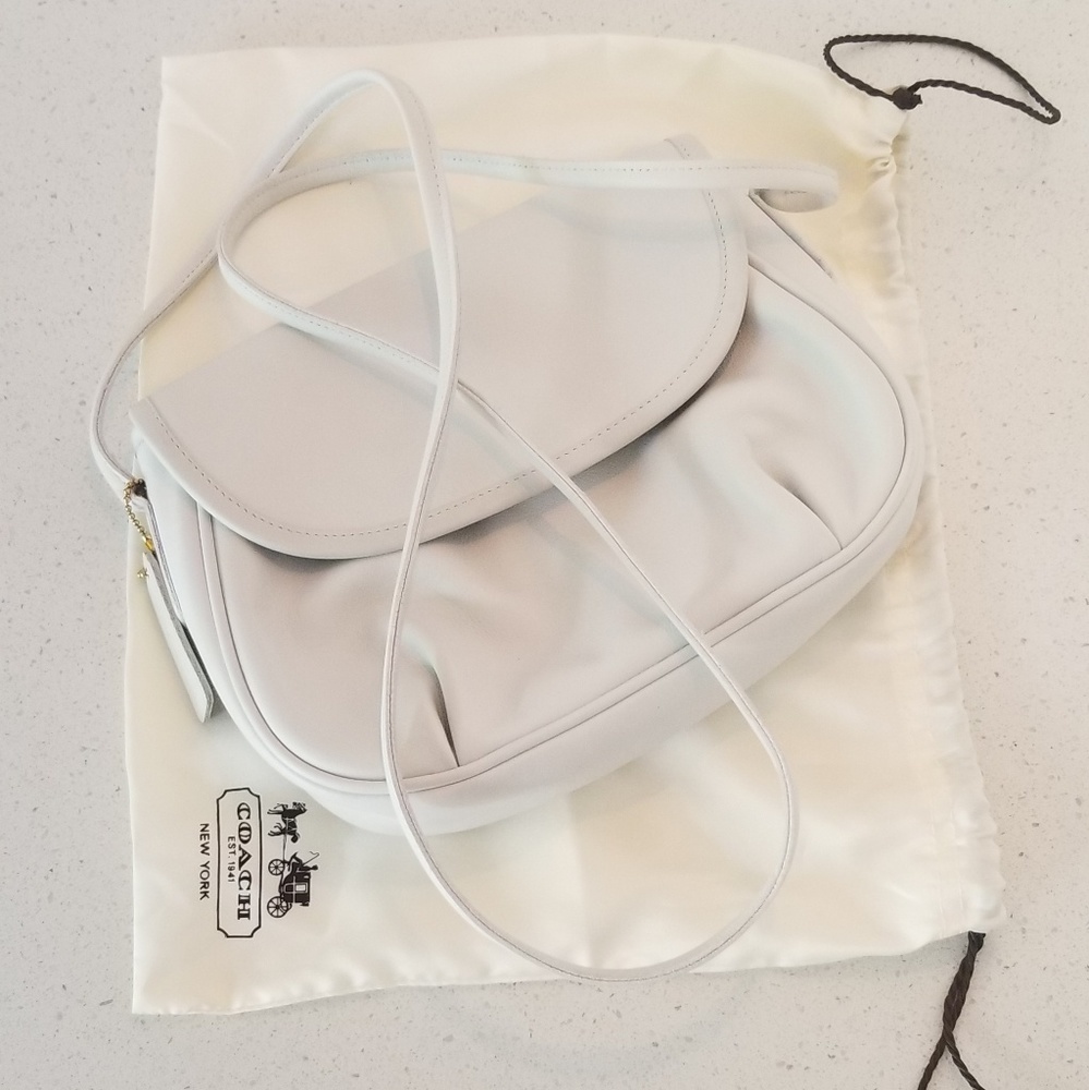 Rare Vintage Coach Bag in white leather